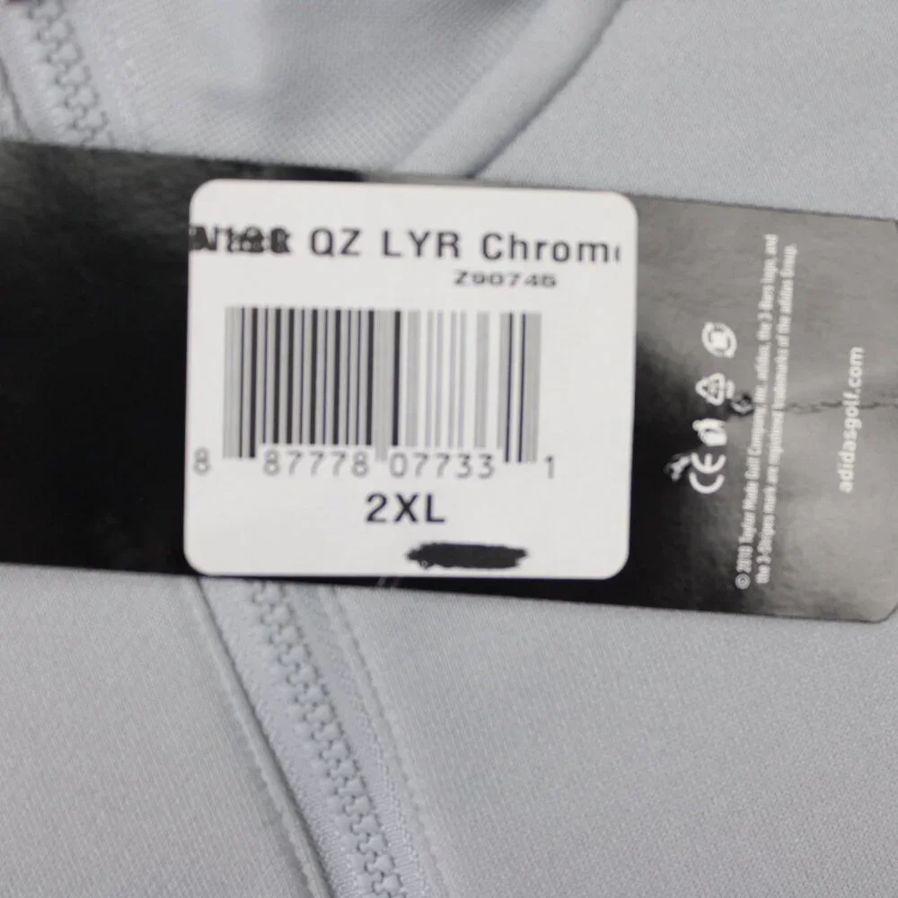 Adidas Sweatshirt NWT Mens 2XL XXL Gray ClimaLite‎ 1/4 Zip Pullover FIAT Logo